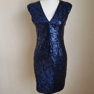 Blue Sequin Bodycon Dress